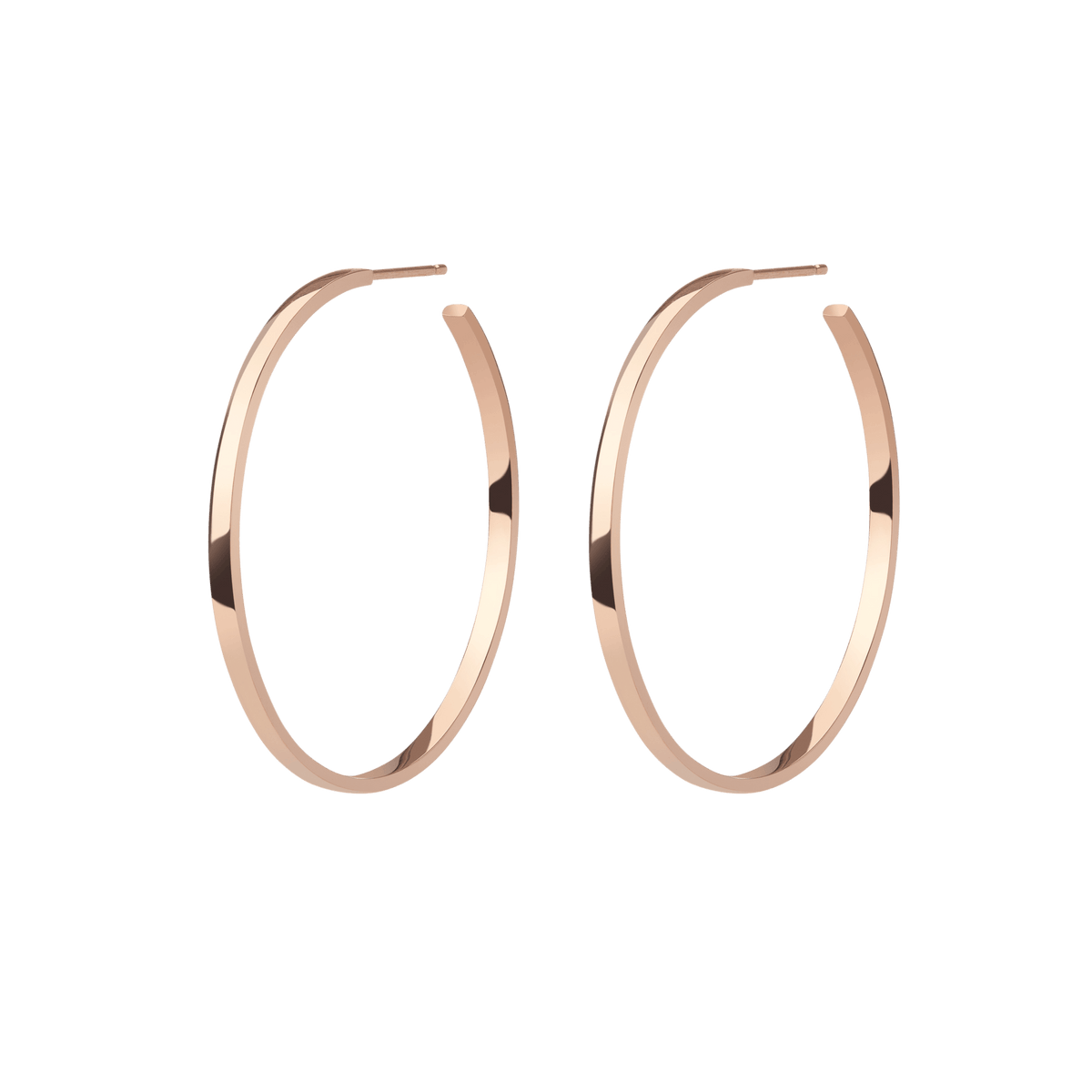 Hoop Earrings Rose Gold Vermeil 14k Rose Gold 18k Rose Gold Half Side    Front First Pair | Single |