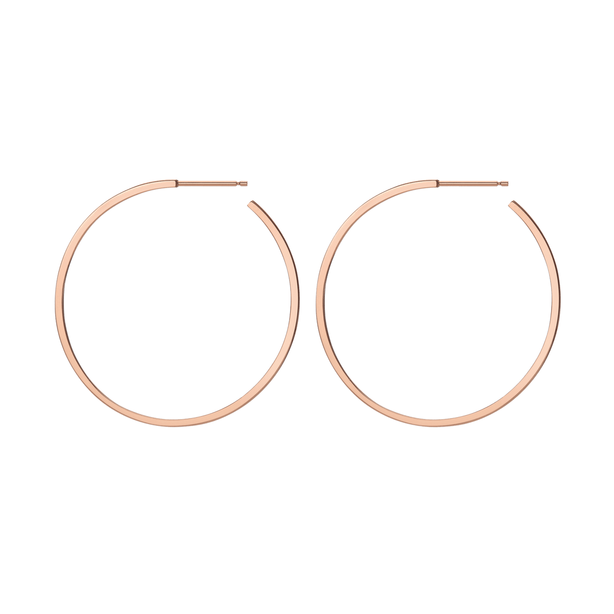 Hoop Earrings Rose Gold Vermeil 14k Rose Gold 18k Rose Gold Side   Pair | Single |