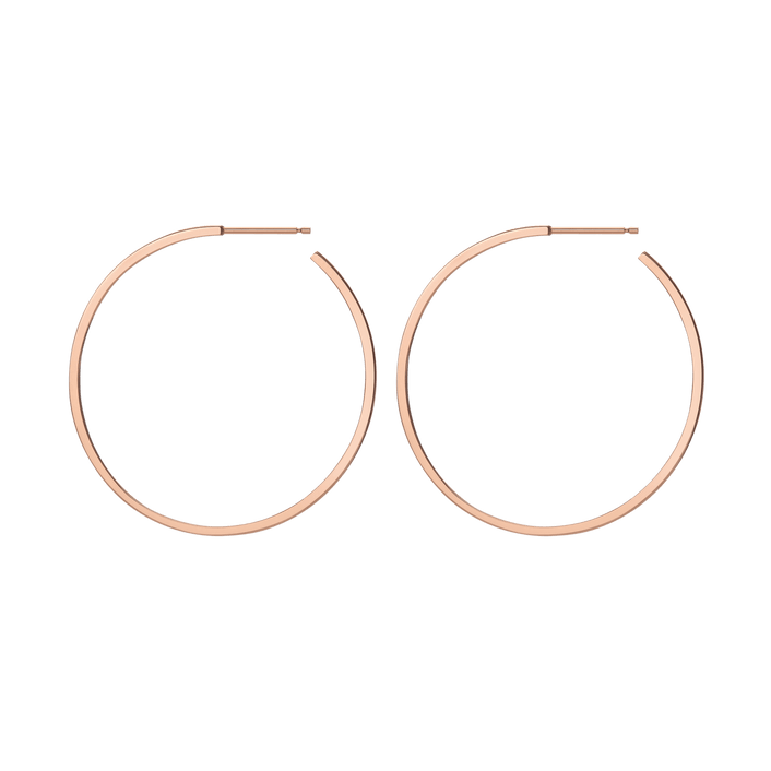 Hoop Earrings Rose Gold Vermeil 14k Rose Gold 18k Rose Gold Side   Pair | Single |