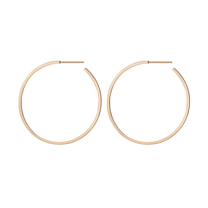 Hoop Earrings Yellow Gold Vermeil 14k Yellow Gold 18k Yellow Gold Side   Pair | Single |