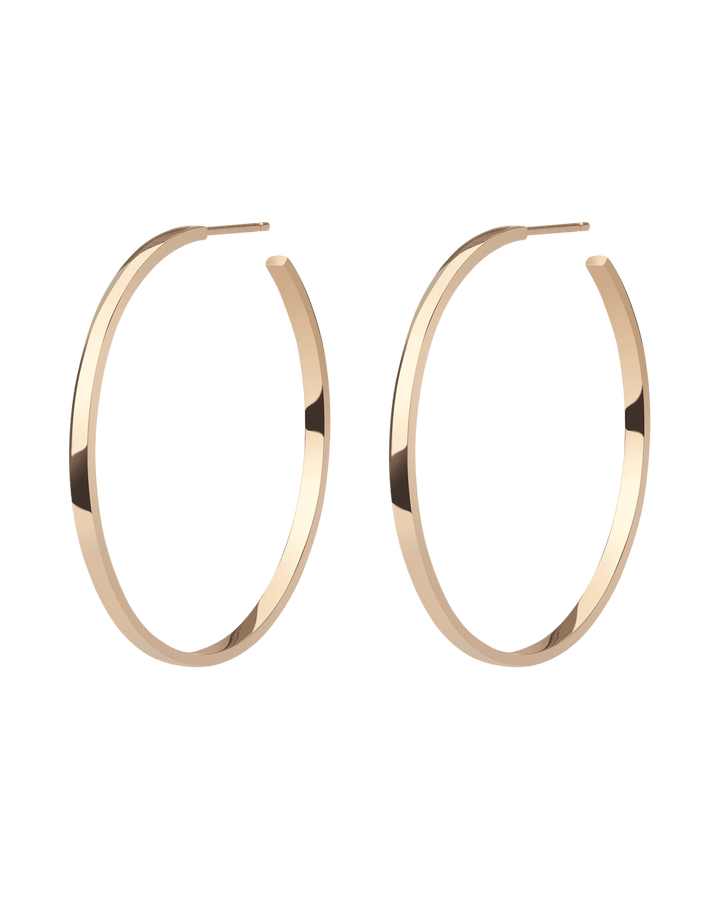Hoop Earrings Yellow Gold Vermeil 14k Yellow Gold 18k Yellow Gold Half Side      Front First Pair | Single |