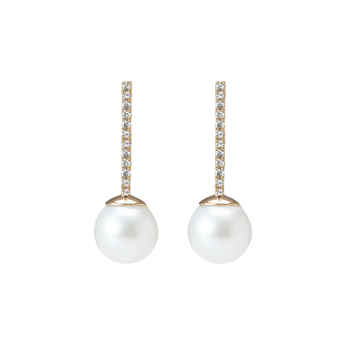 Pearl earrings shop with diamonds around