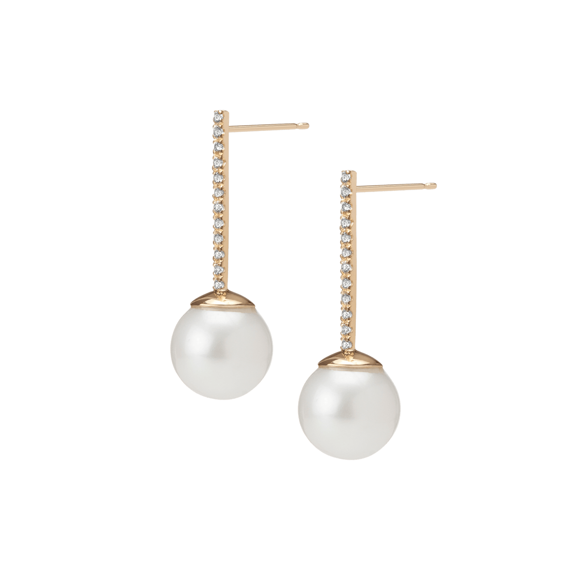 Pearl Earrings  9ct White Gold Pearl  Diamond Earrings  760657