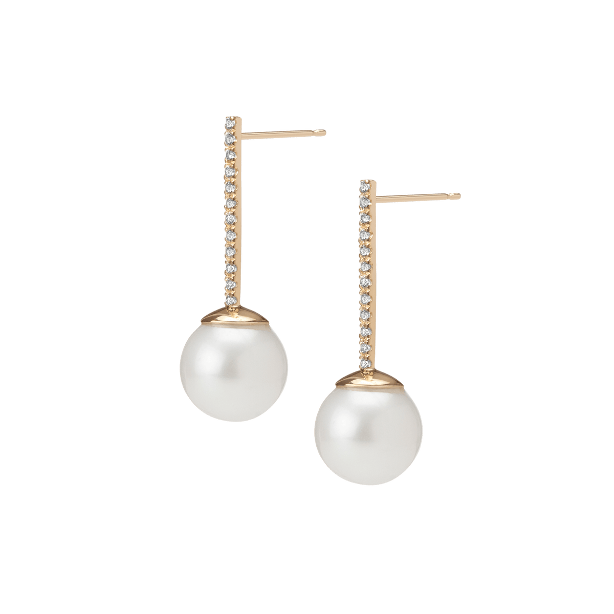 Pearl earrings online with diamonds around