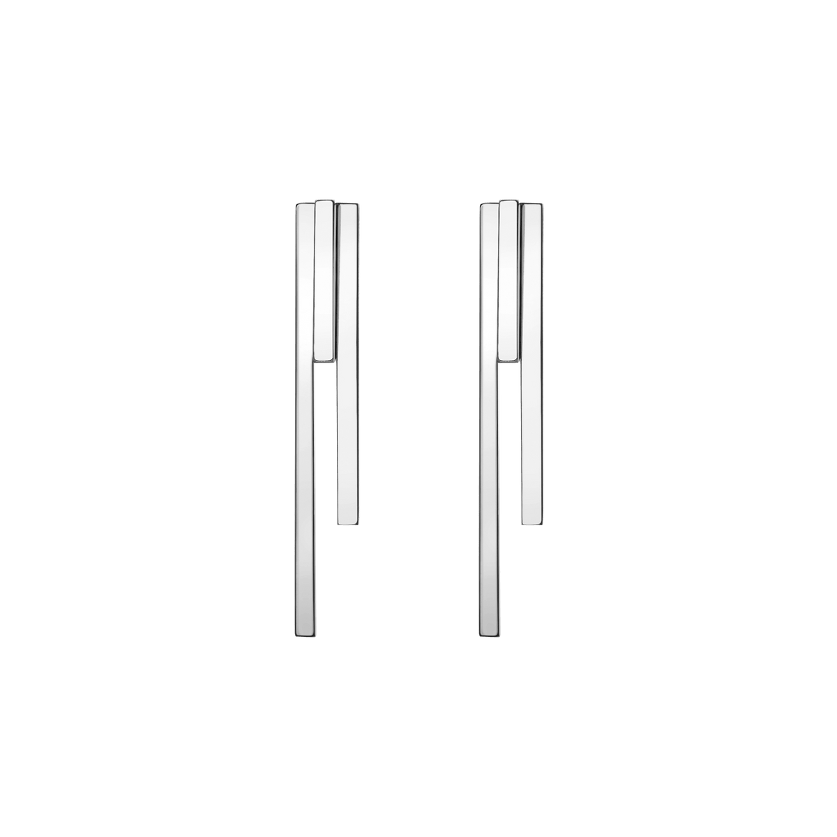 Tribar Ear Jacket Sterling Silver White Gold Vermeil 14k White Gold 18k White Gold    Front First Pair | Single |