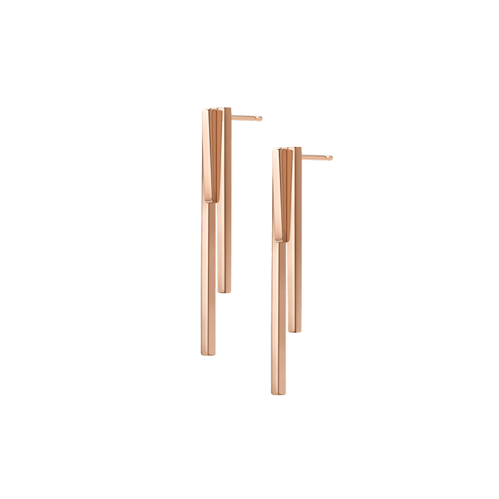 Tribar Ear Jacket Rose Gold Vermeil 14k Rose Gold 18k Rose Gold Half Side  Pair | Single |