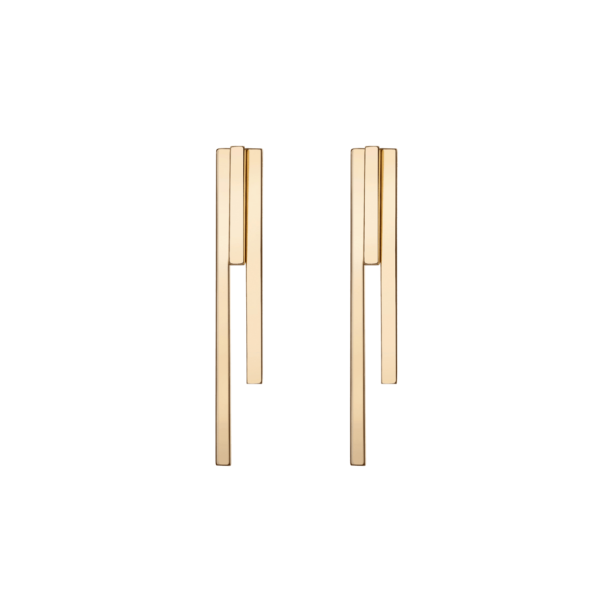 Tribar Ear Jacket Yellow Gold Vermeil 14k Yellow Gold 18k Yellow Gold   Front First Pair | Single |