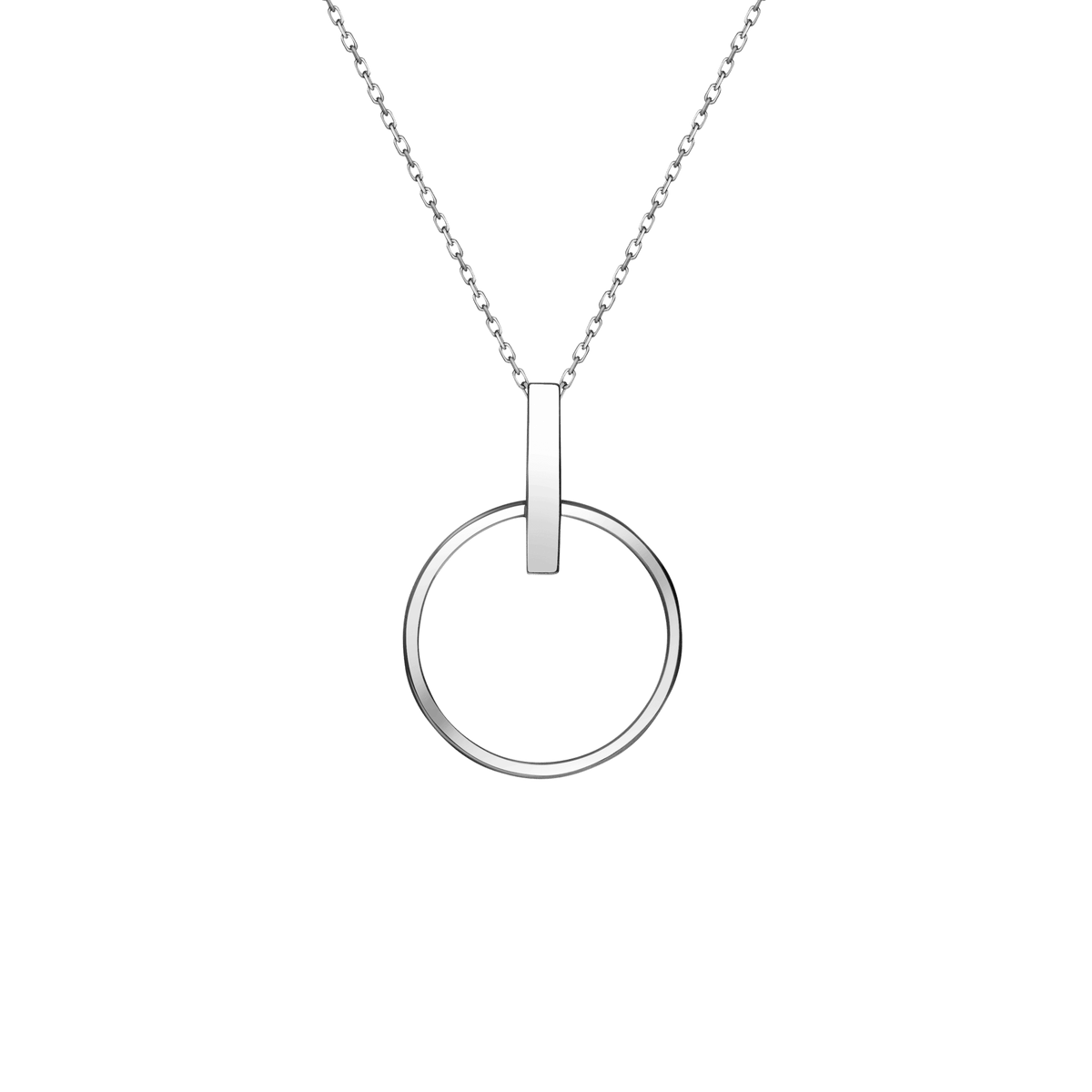 Circle Necklace in Yellow Rose or White Gold