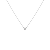 Diamond Bezel Necklace Sterling Silver White Gold Vermeil 14k White Gold 18k White Gold White Diamonds     Front First