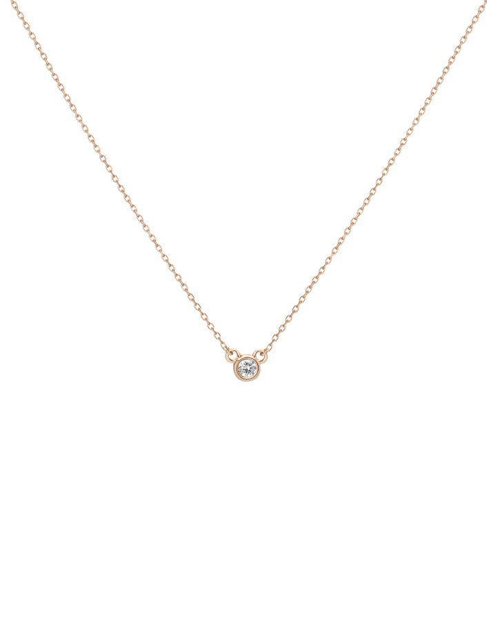 Diamond Bezel Necklace Yellow Gold Vermeil 14k Yellow Gold 18k Yellow Gold White Diamonds     Front First