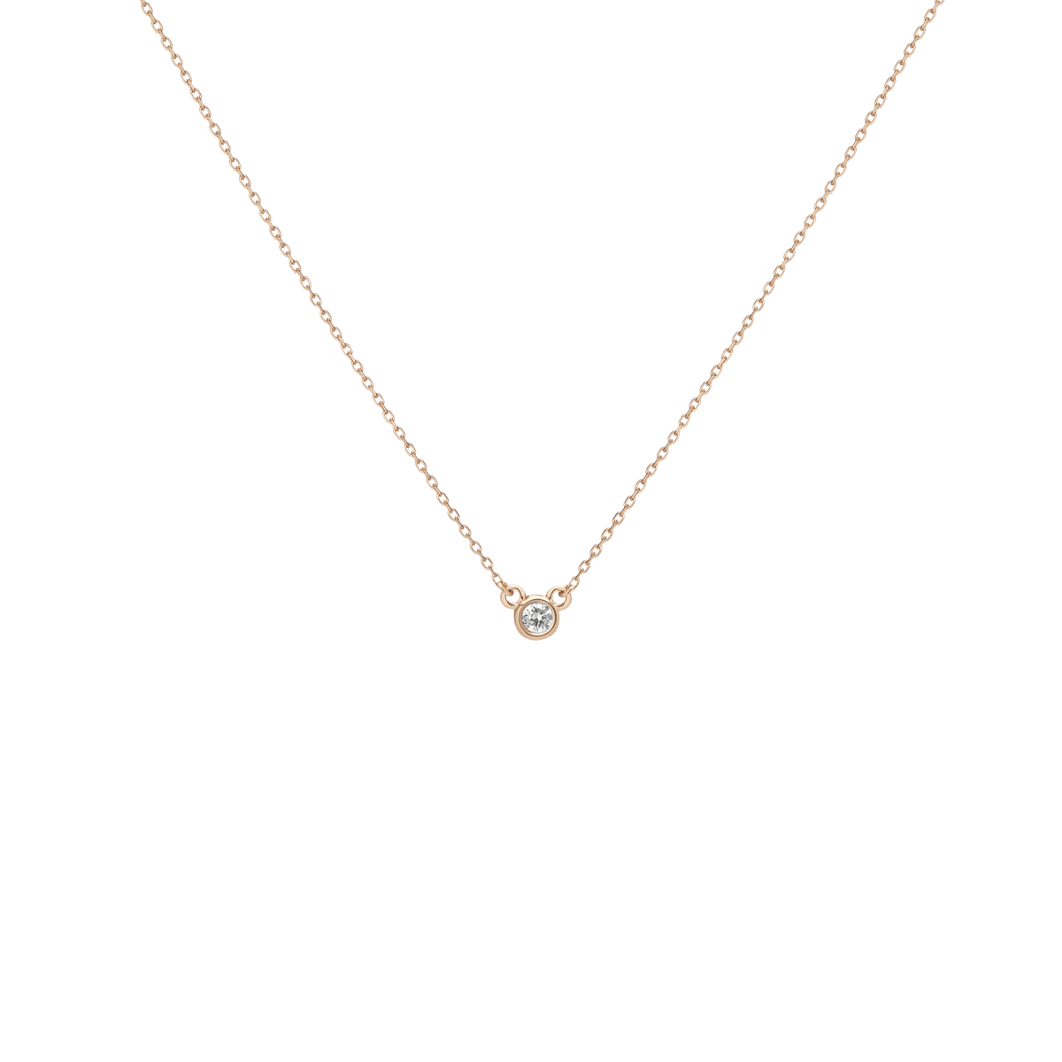 Aurate New York Diamond Bezel Necklace, 18K Yellow Gold