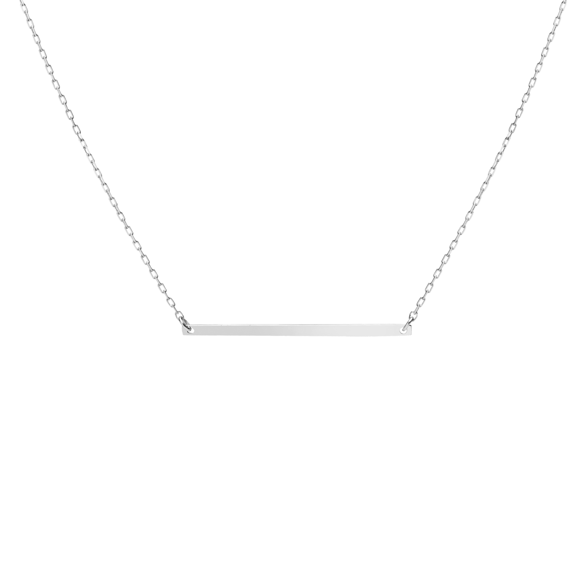 Gold Bar Necklace Sterling Silver White Gold Vermeil 14k White Gold 18k White Gold     Front First