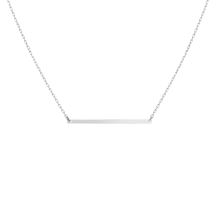 Gold Bar Necklace Sterling Silver White Gold Vermeil 14k White Gold 18k White Gold     Front First