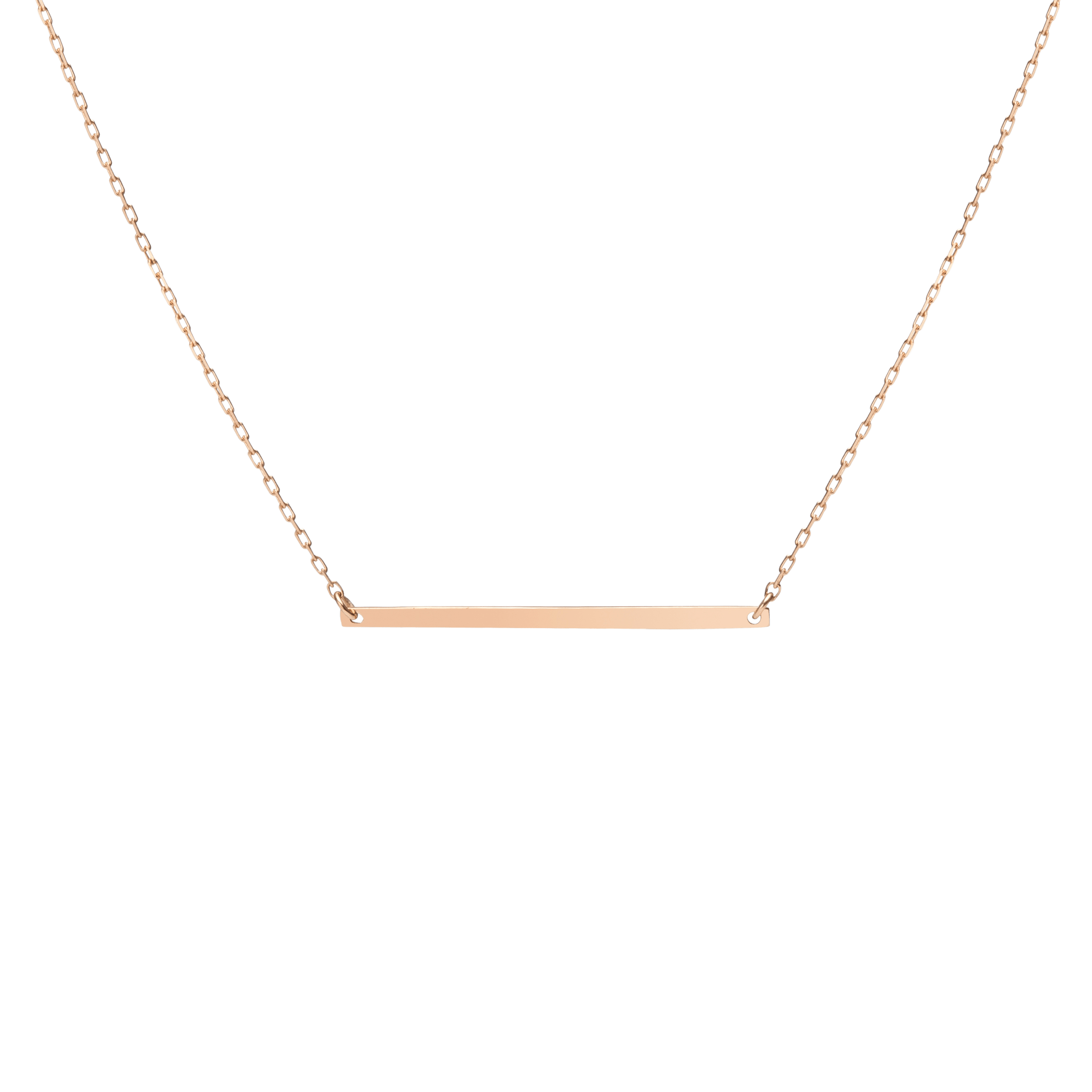 Engravable Gold Bar Necklace in Yellow, Rose or White Gold