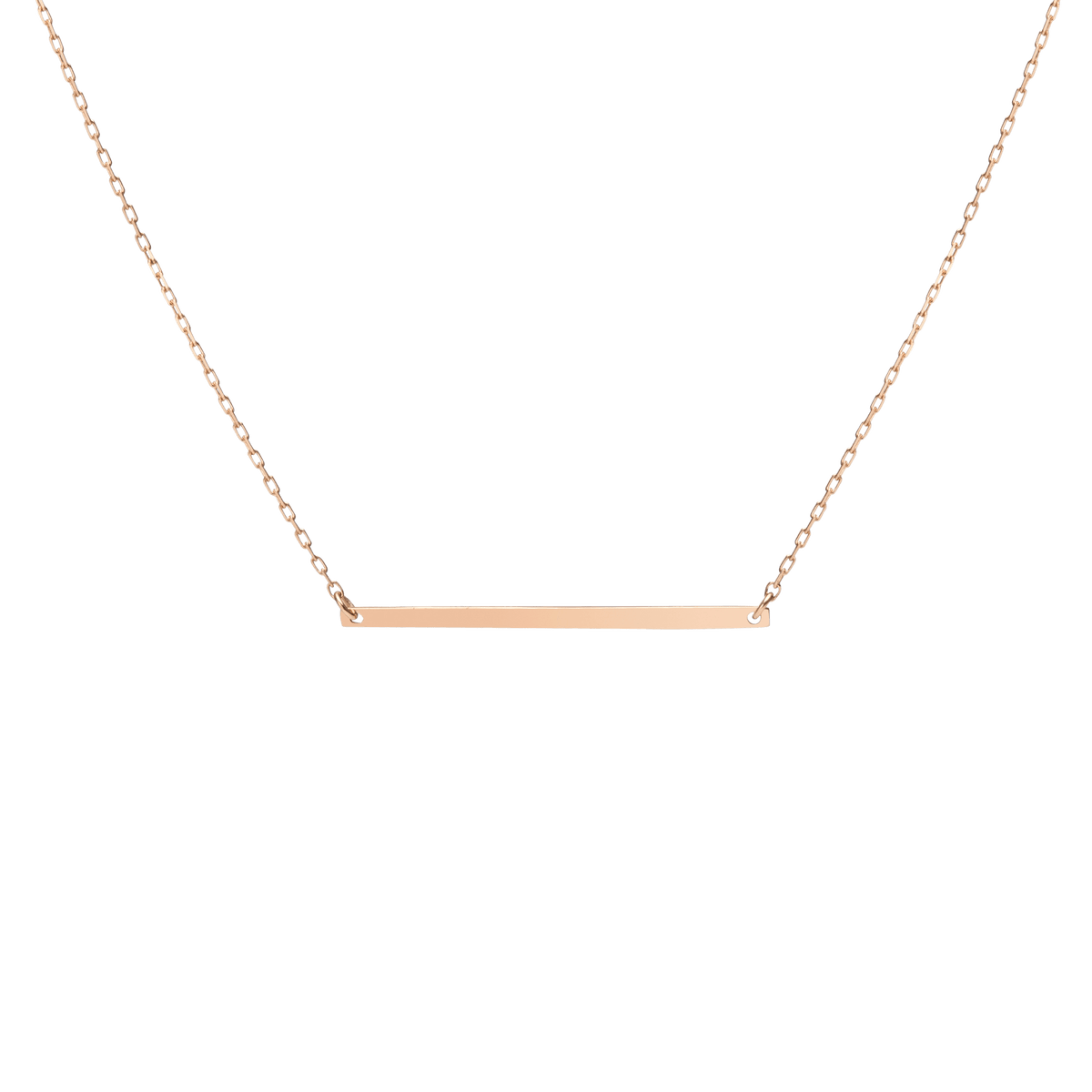 Gold Bar Necklace Rose Gold Vermeil 14k Rose Gold 18k Rose Gold     Front First