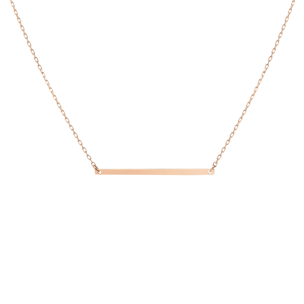 Engravable Gold Bar Necklace In Yellow, Rose Or White Gold