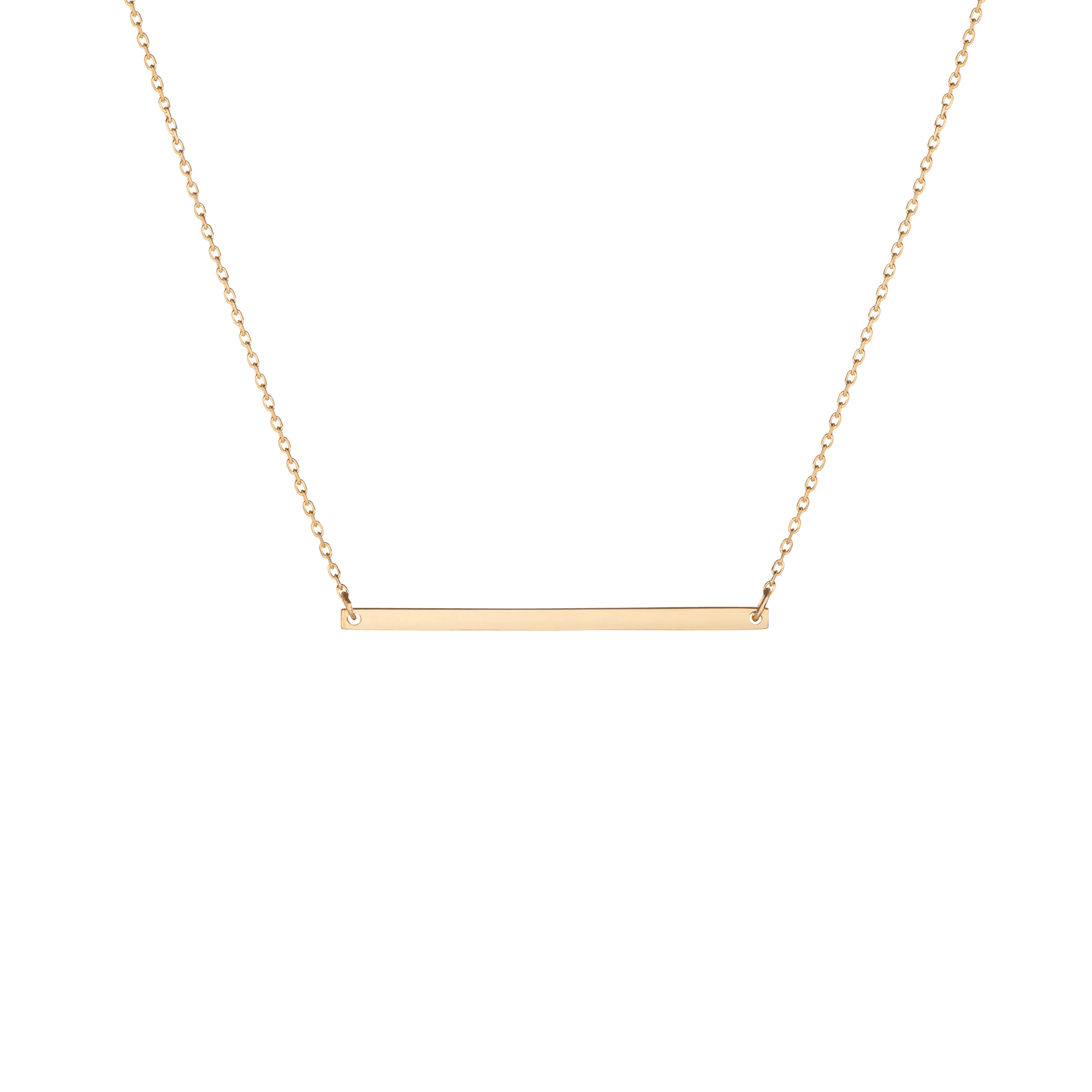 Engravable Gold Bar Necklace in Yellow, Rose or White Gold