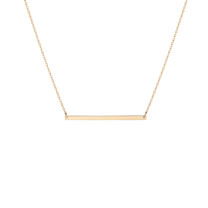 Gold Bar Necklace Yellow Gold Vermeil 14k Yellow Gold 18k Yellow Gold     Front First