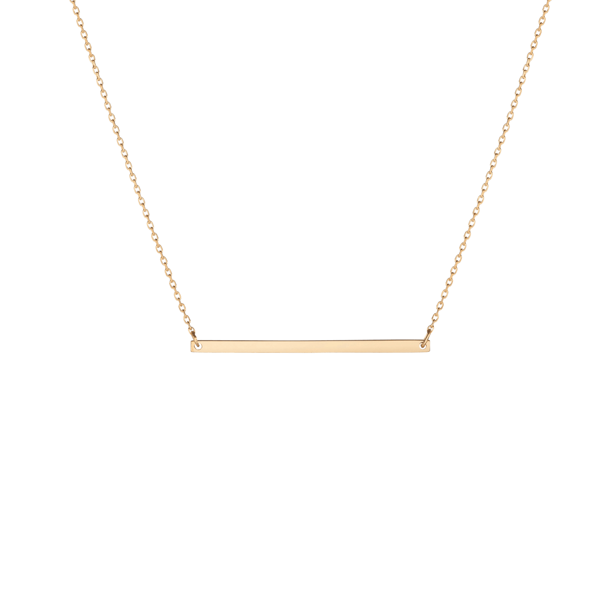 Personalized 14K Solid Gold Bar Necklace – Be Monogrammed