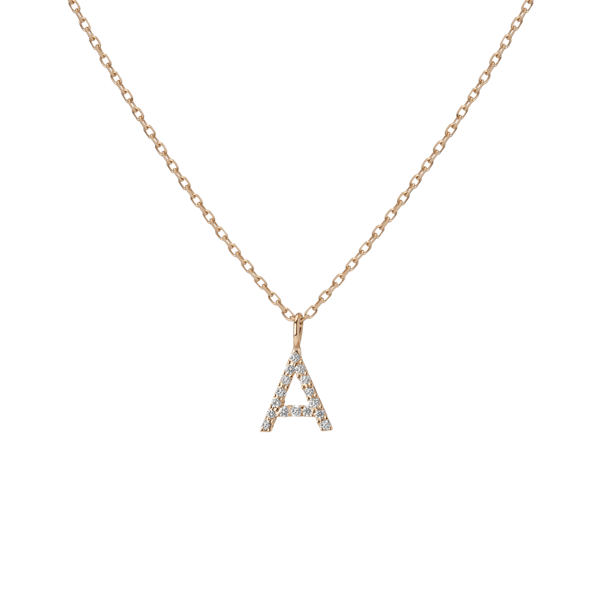 Aurate New York Classic Diamond Letter Necklace, 14K Yellow Gold