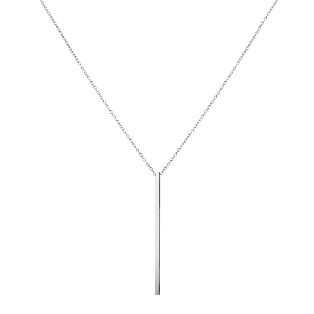 Long Gold Bar Drop Necklace Sterling Silver White Gold Vermeil 14k White Gold 18k White Gold     Front First