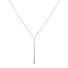 Long Gold Bar Drop Necklace Sterling Silver White Gold Vermeil 14k White Gold 18k White Gold     Front First