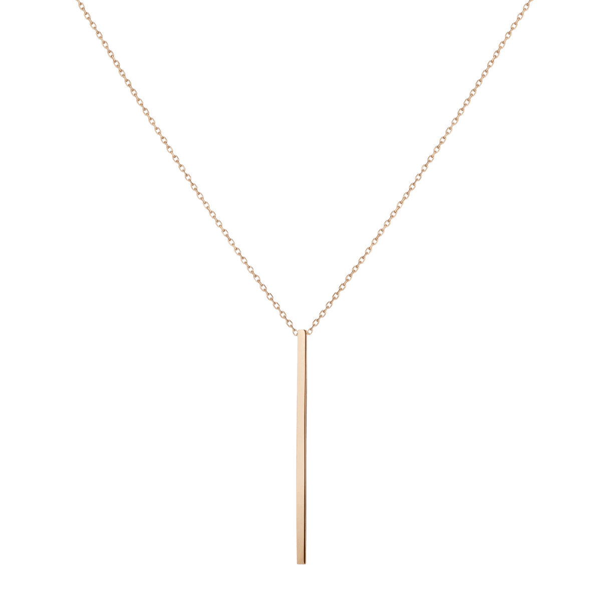 Long Gold Bar Drop Necklace Yellow Gold Vermeil 14k Yellow Gold 18k Yellow Gold     Front First