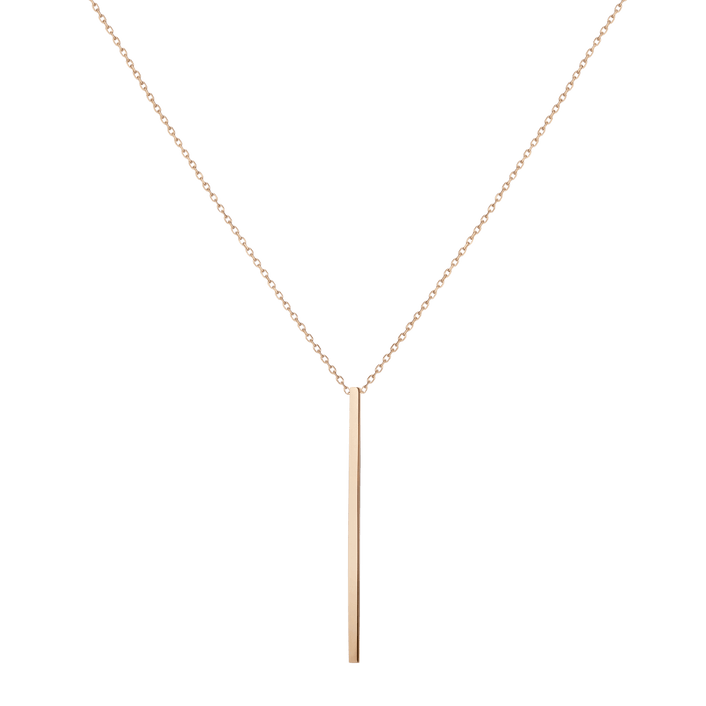 Long Gold Bar Drop Necklace