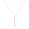 Long Gold Bar Drop Necklace Rose Gold Vermeil 14k Rose Gold 18k Rose Gold     Front First