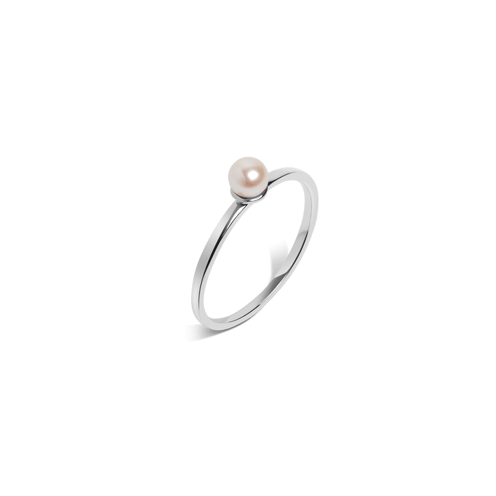 Simple Pearl Ri Sterling Silver White Gold Vermeil 14k White Gold 18k White Gold Half Side   Front First