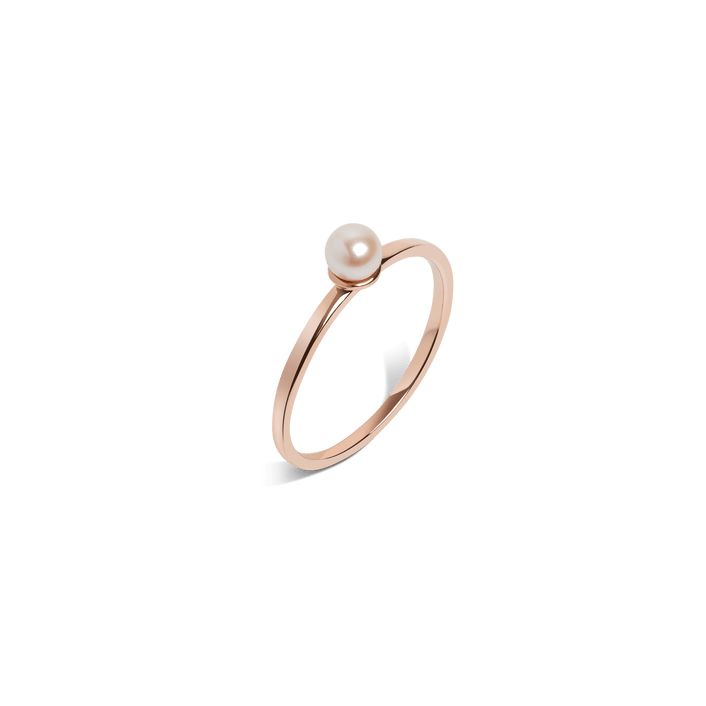 Simple Pearl Ri Rose Gold Vermeil 14k Rose Gold 18k Rose Gold Half Side    Front First