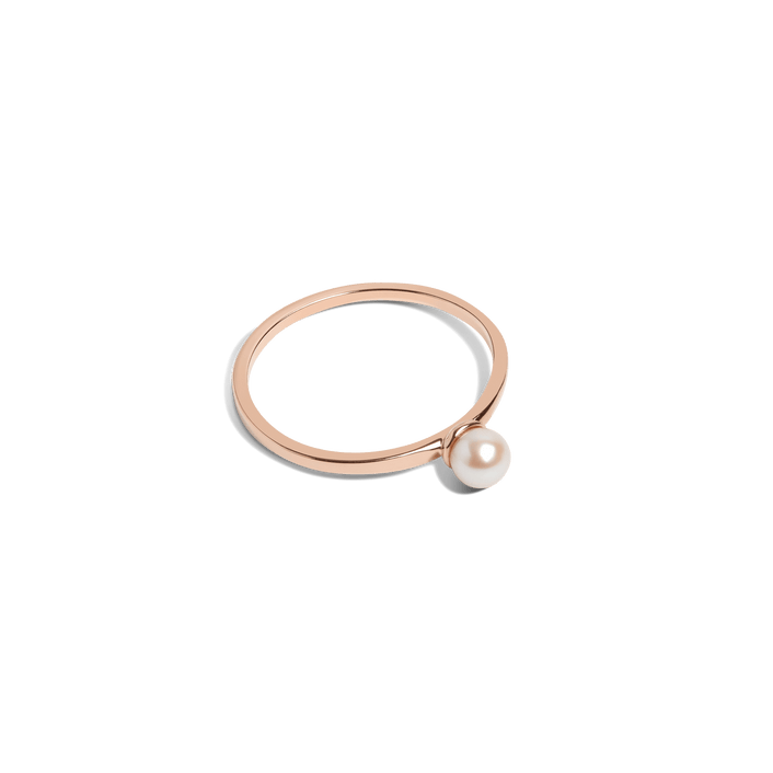 Simple Pearl Ri Rose Gold Vermeil 14k Rose Gold 18k Rose Gold Laid down