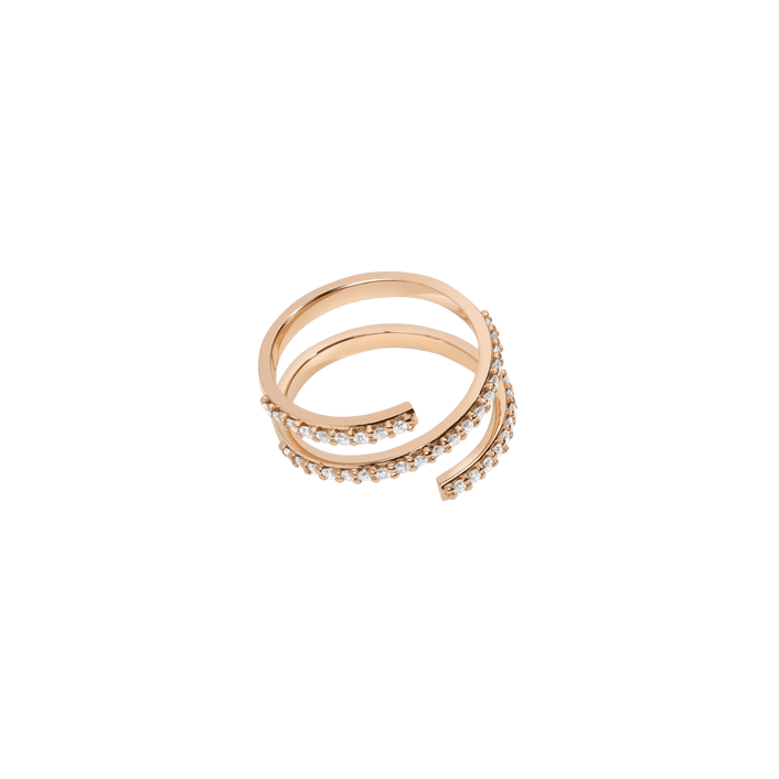 Wraparound Ring  Yellow Gold Vermeil 14k Yellow Gold 18k Yellow Gold White Diamonds Laid down