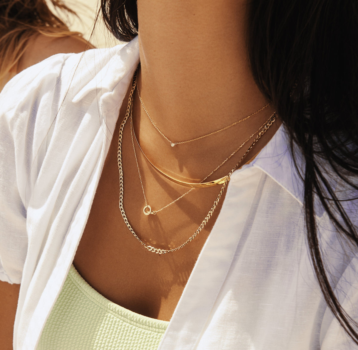 Mini Diamond Bezel Necklace