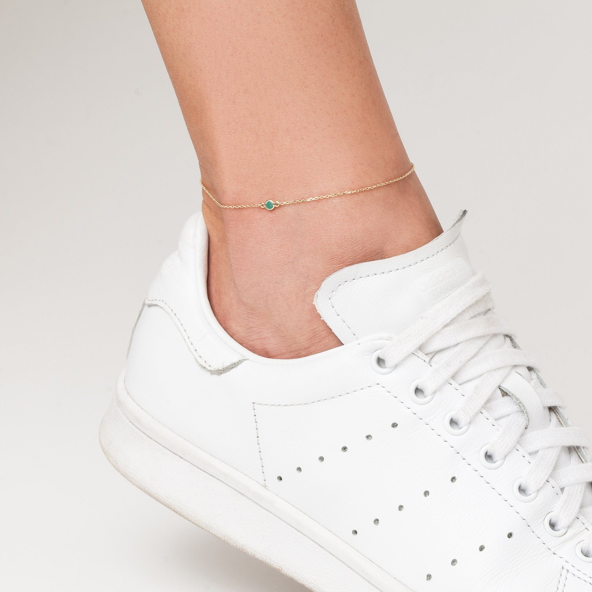 Birthstone Anklet On Model