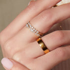Half-Studded Prong Diamond Gold Band