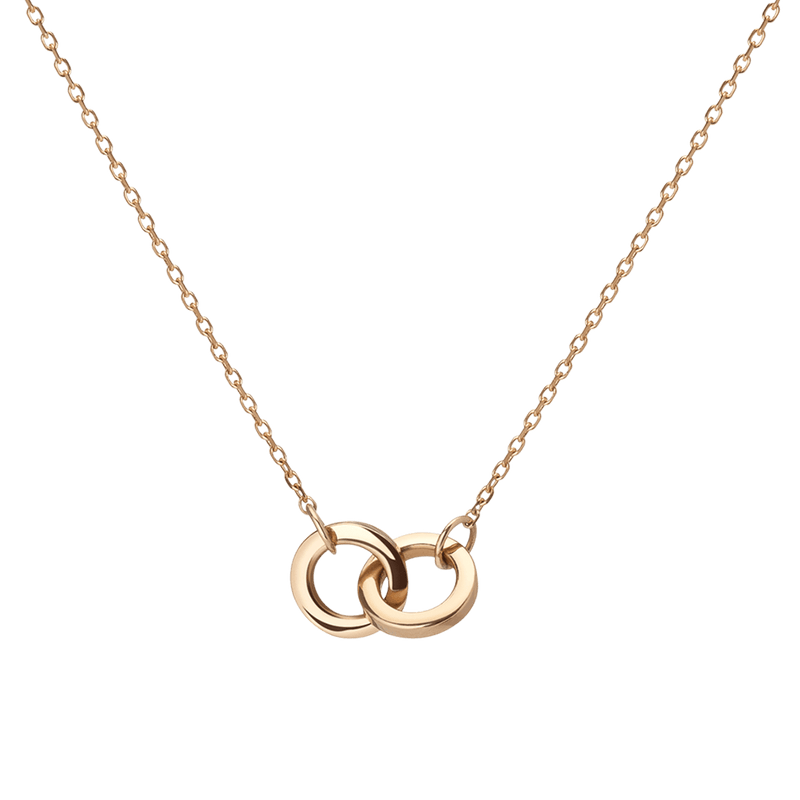 Connection Minimalist Layering Necklace Two Circle Pendant