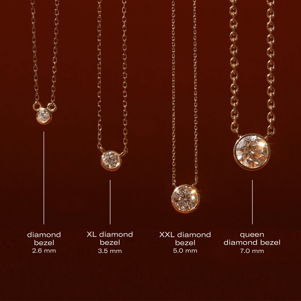 Extra Large Lab Grown Diamond Bezel Necklace