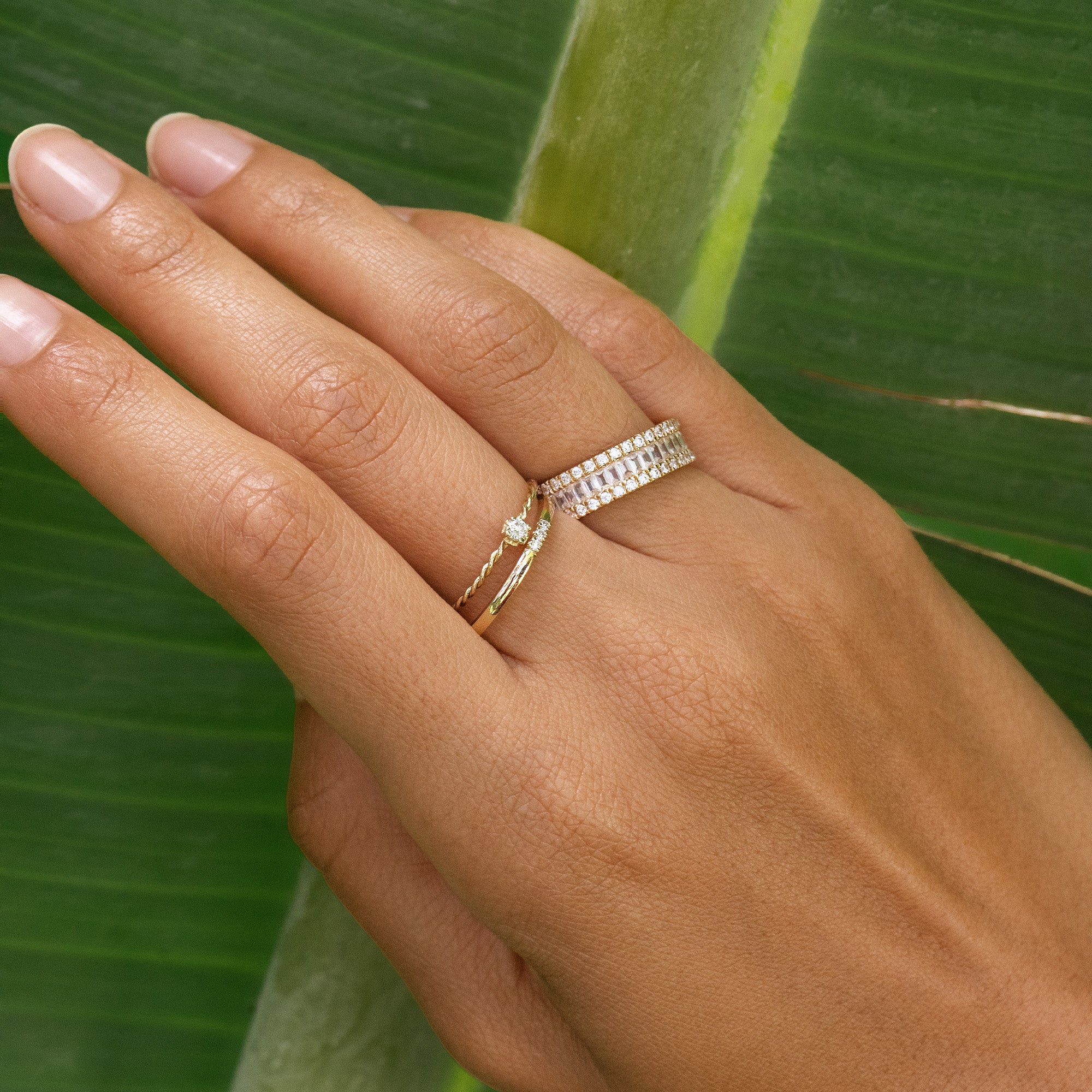 Diamond Stacker Ring in Yellow, Rose or White Gold