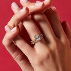 Pavé Emerald-Cut Halo Diamond Ring