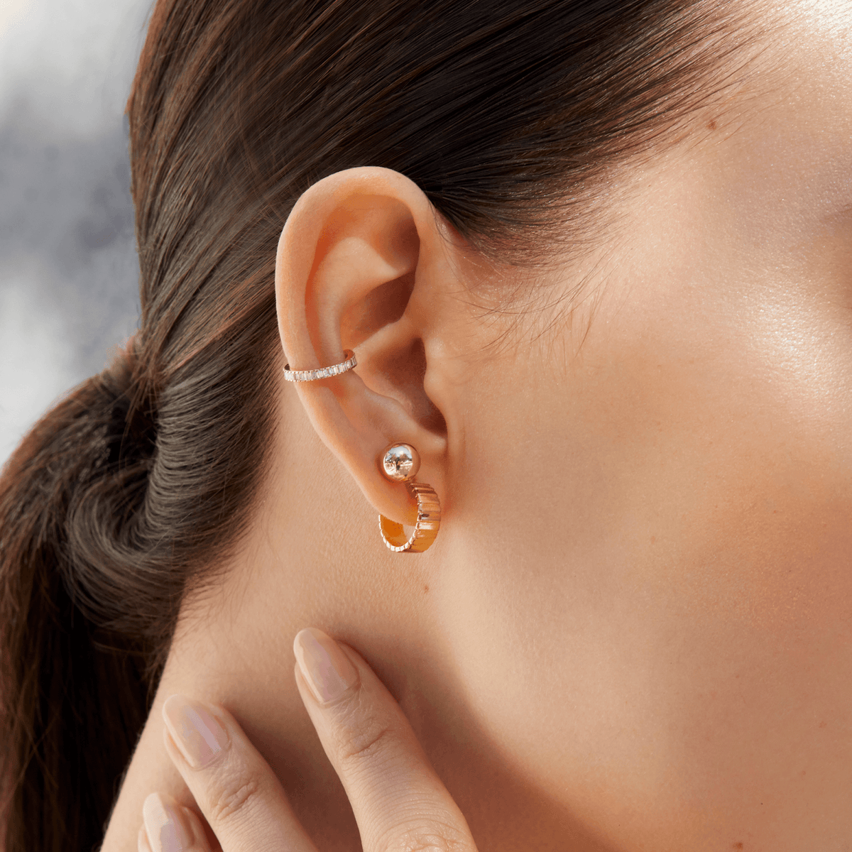 Small diamond cuff earrings Clearance