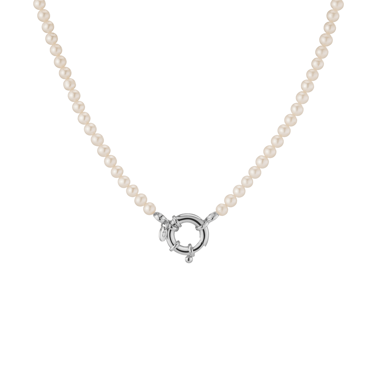 Pearl Aura Beaded Necklace Vermeil White Gold 16.5 in 18 in First